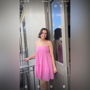 Pink mini summer sun dress